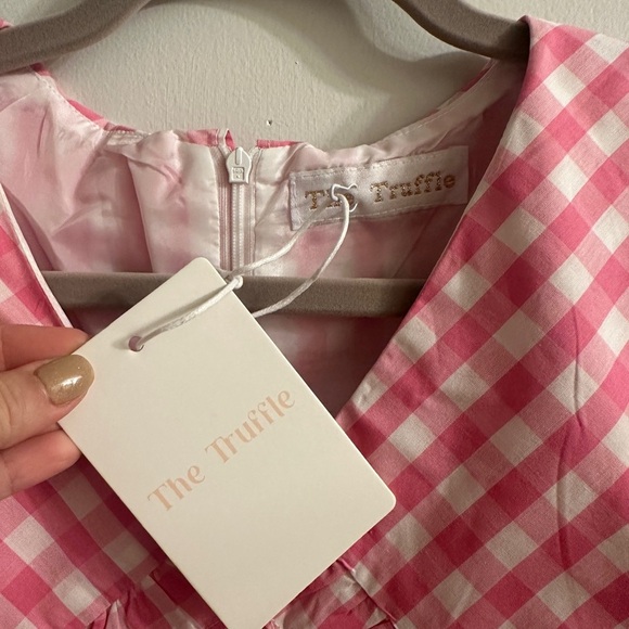 The truffle pink white gingham mini dress small valentines - Picture 2 of 6
